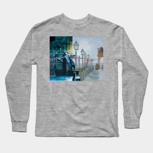 Van Gogh’s Le Moulin de la Galette Terrace and Gene Kelly in Singin’ in the Rain. Long Sleeve T-Shirt